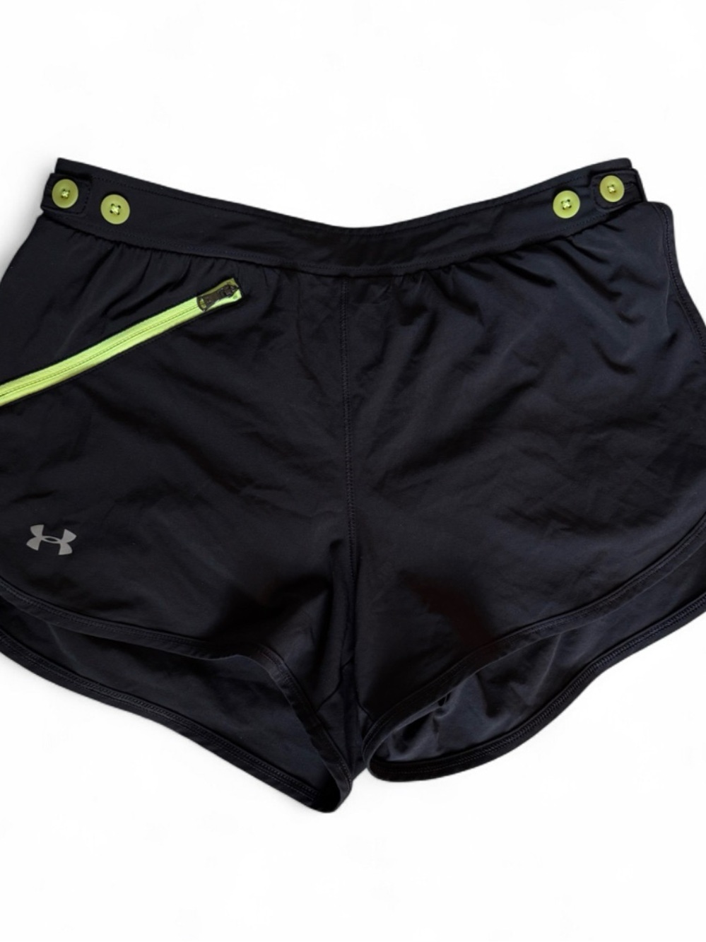 Under Armour Black Athletic Shorts with Lime Accents